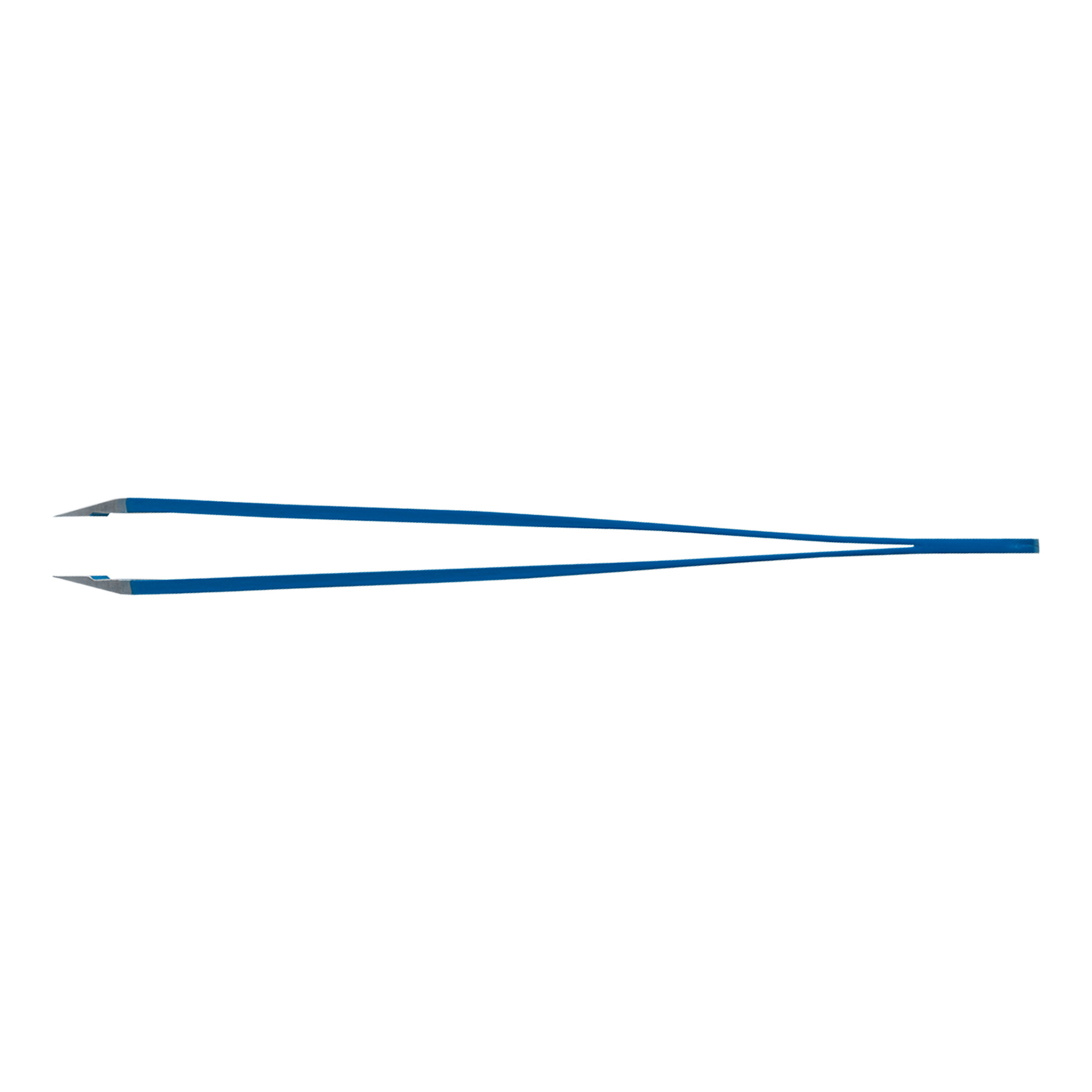 Rubis Stainless Steel Tweezers with Oblique Tip Blue