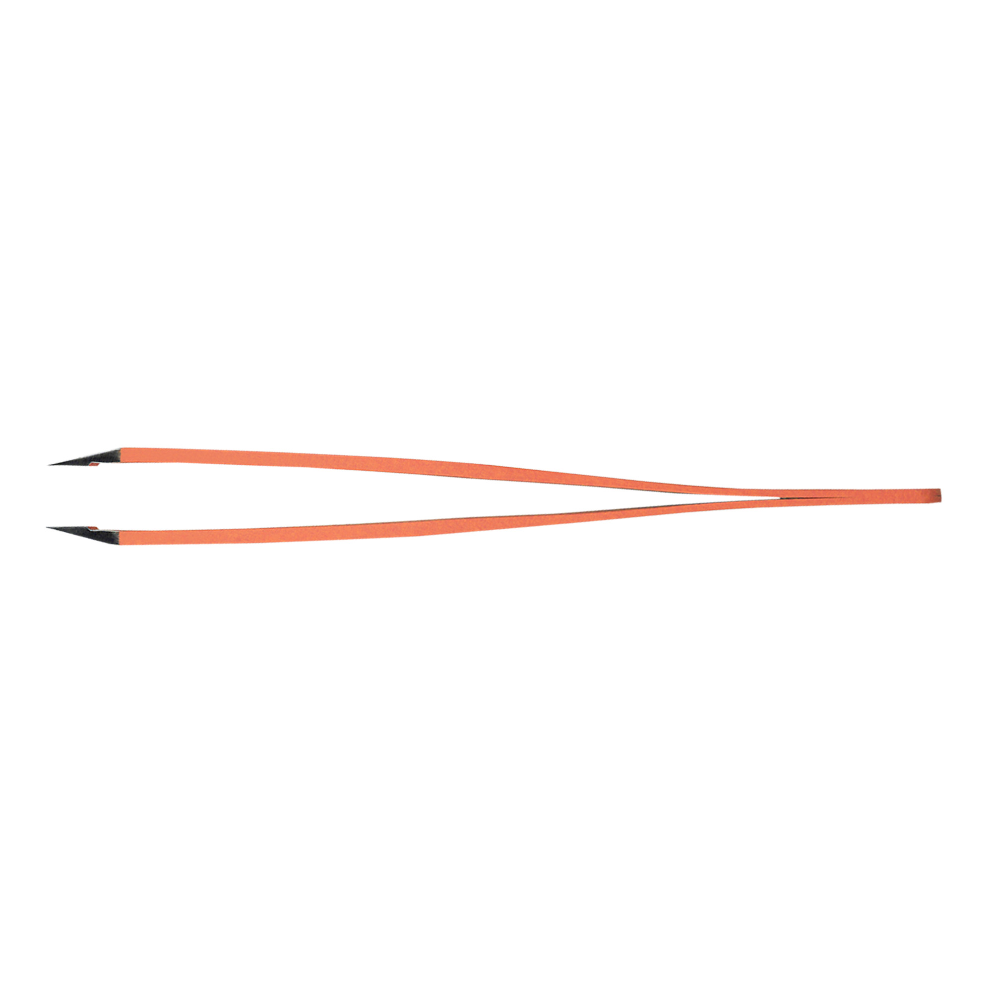 Rubis orange stainless steel tweezers with oblique tip