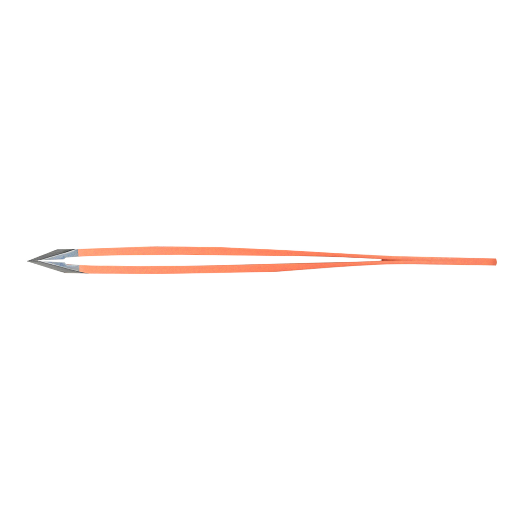 Rubis orange stainless steel tweezers with oblique tip