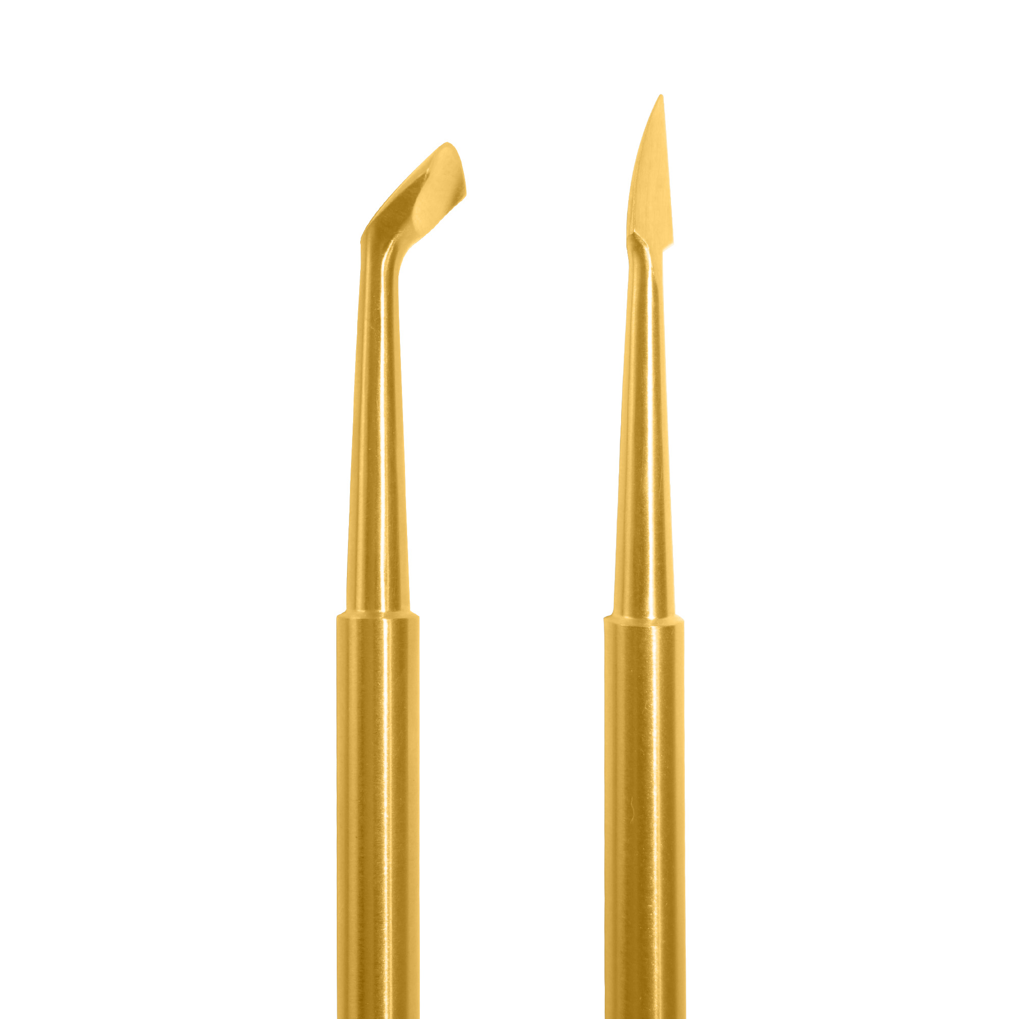 Repousse peau professionnel Pro Gold en acier inoxydable avec finition dorée et double embout