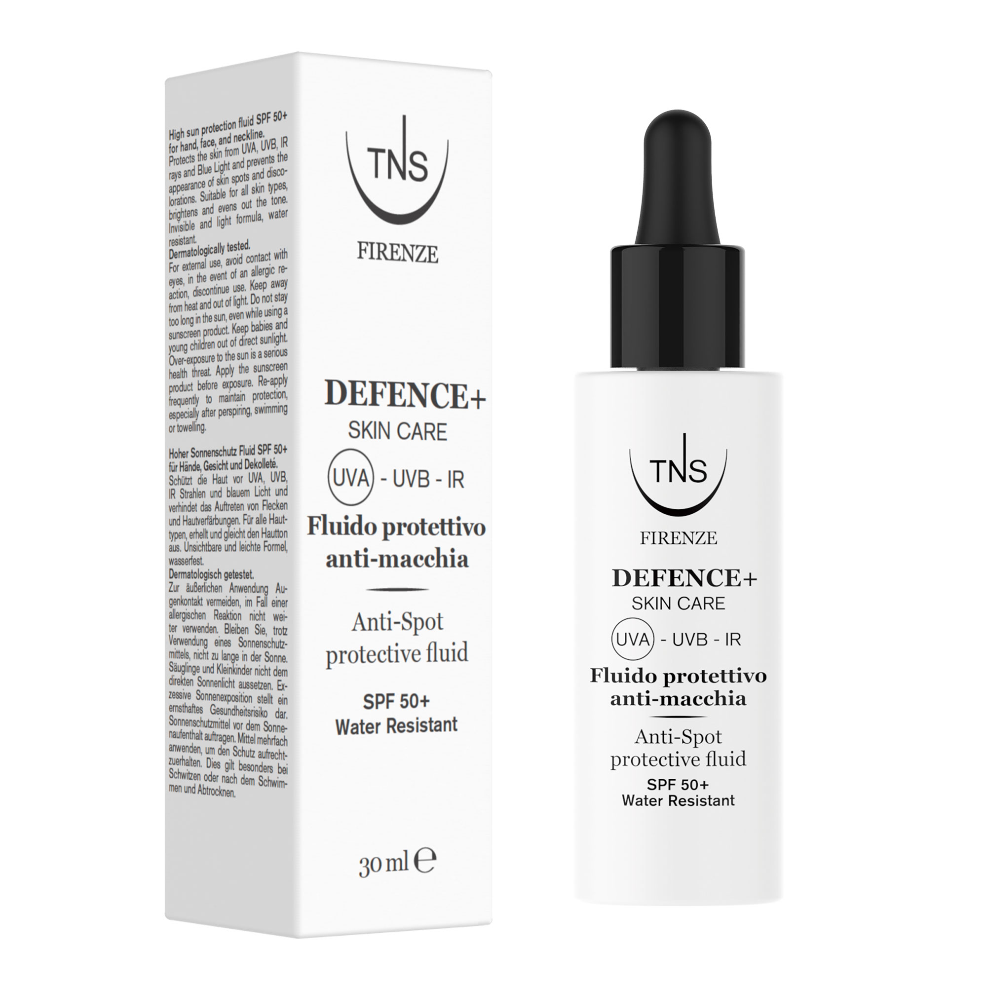 Defence+ SPF50 TNS Protection solaire pour les mains et le visage 30 ml