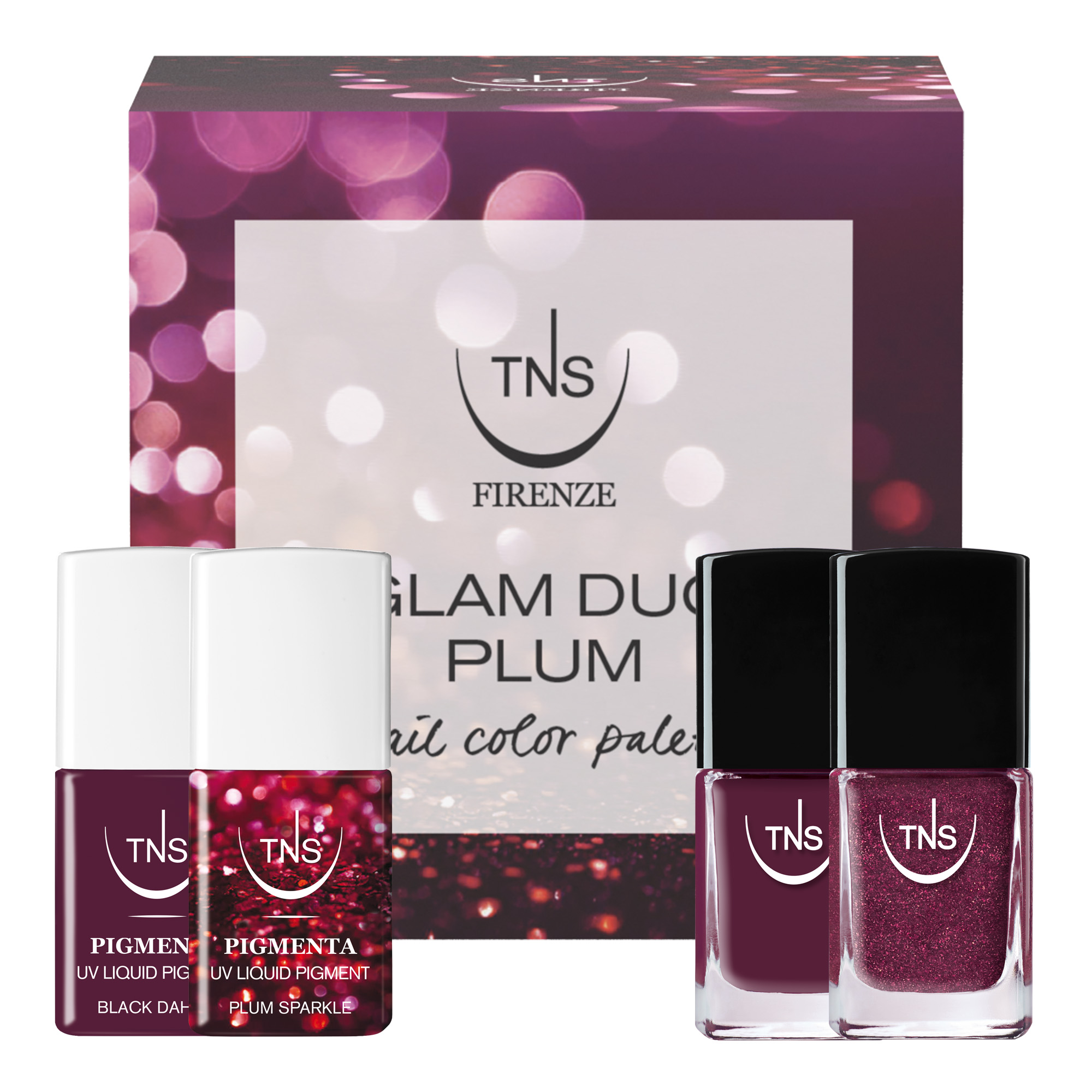 Kit Pigments et Vernis à Ongles Glam Duo Plum TNS Bordeaux