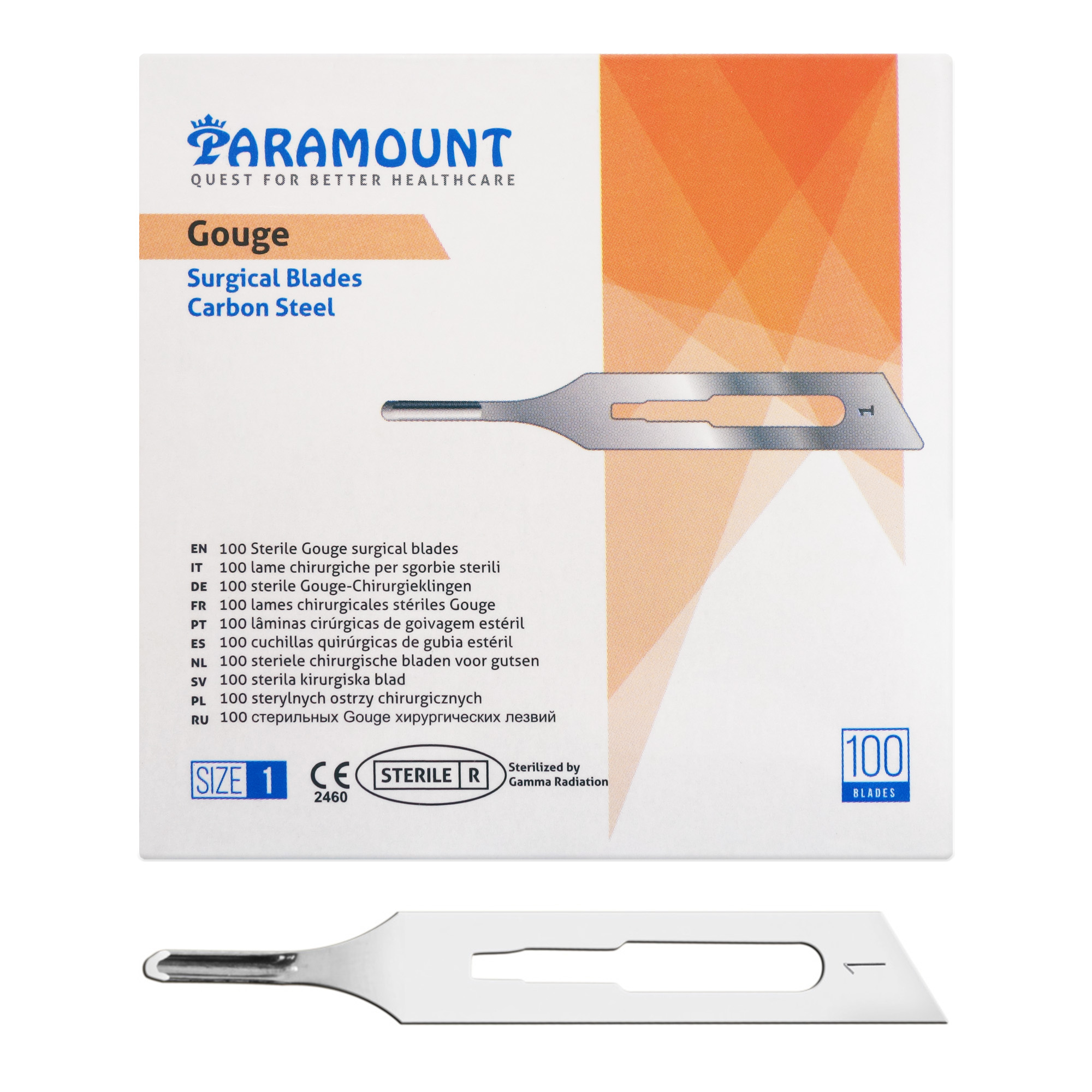 Lames de gouge stérile à usage unique professionnelles Paramount - 100 pcs.