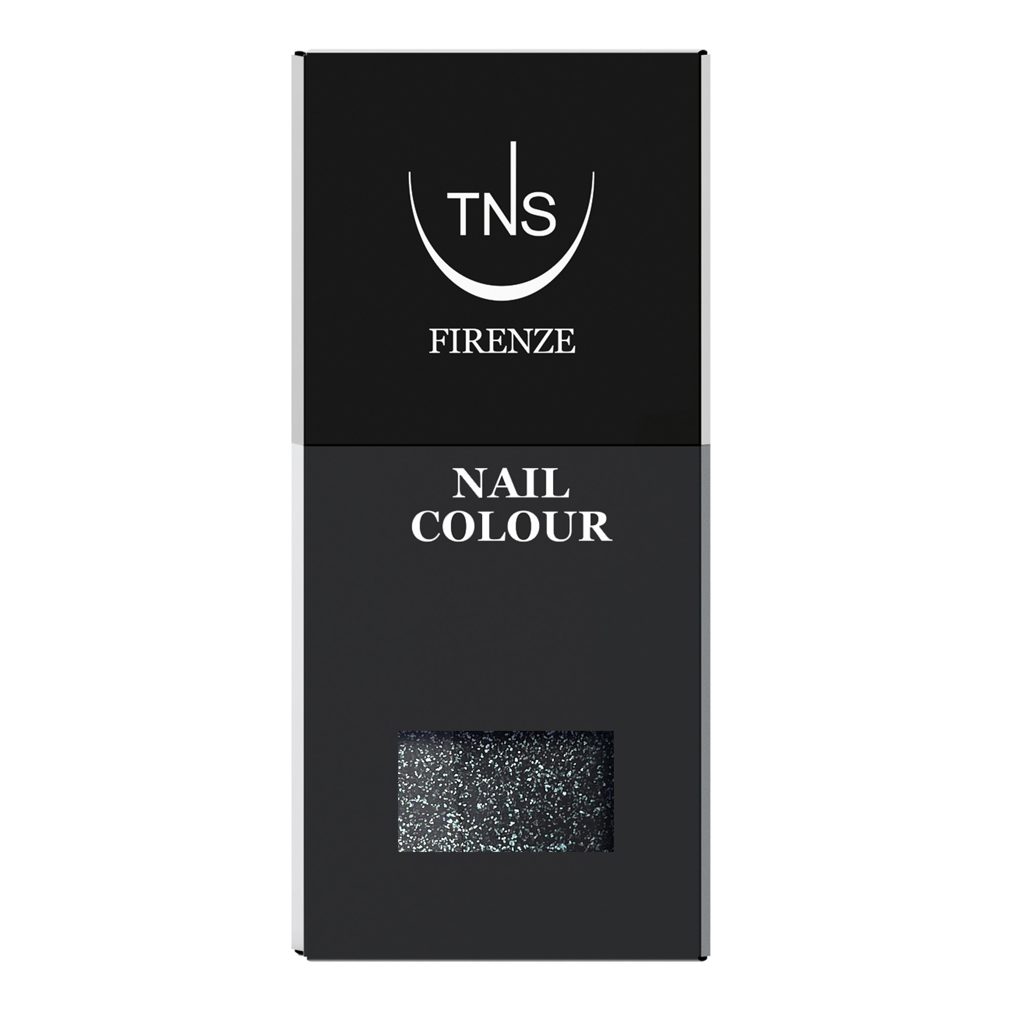 Nagellack Midnight Spark schwarz glitzernd 10 ml TNS