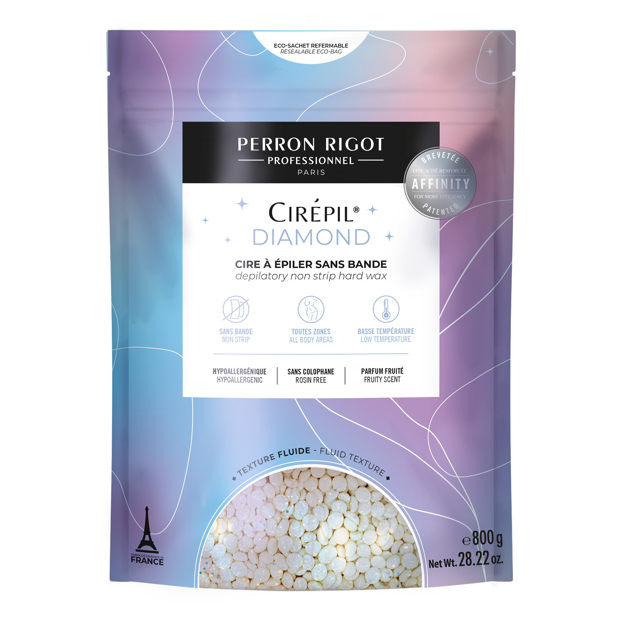 Strip-free epilating wax in pearls for large body areas Diamond 800 g