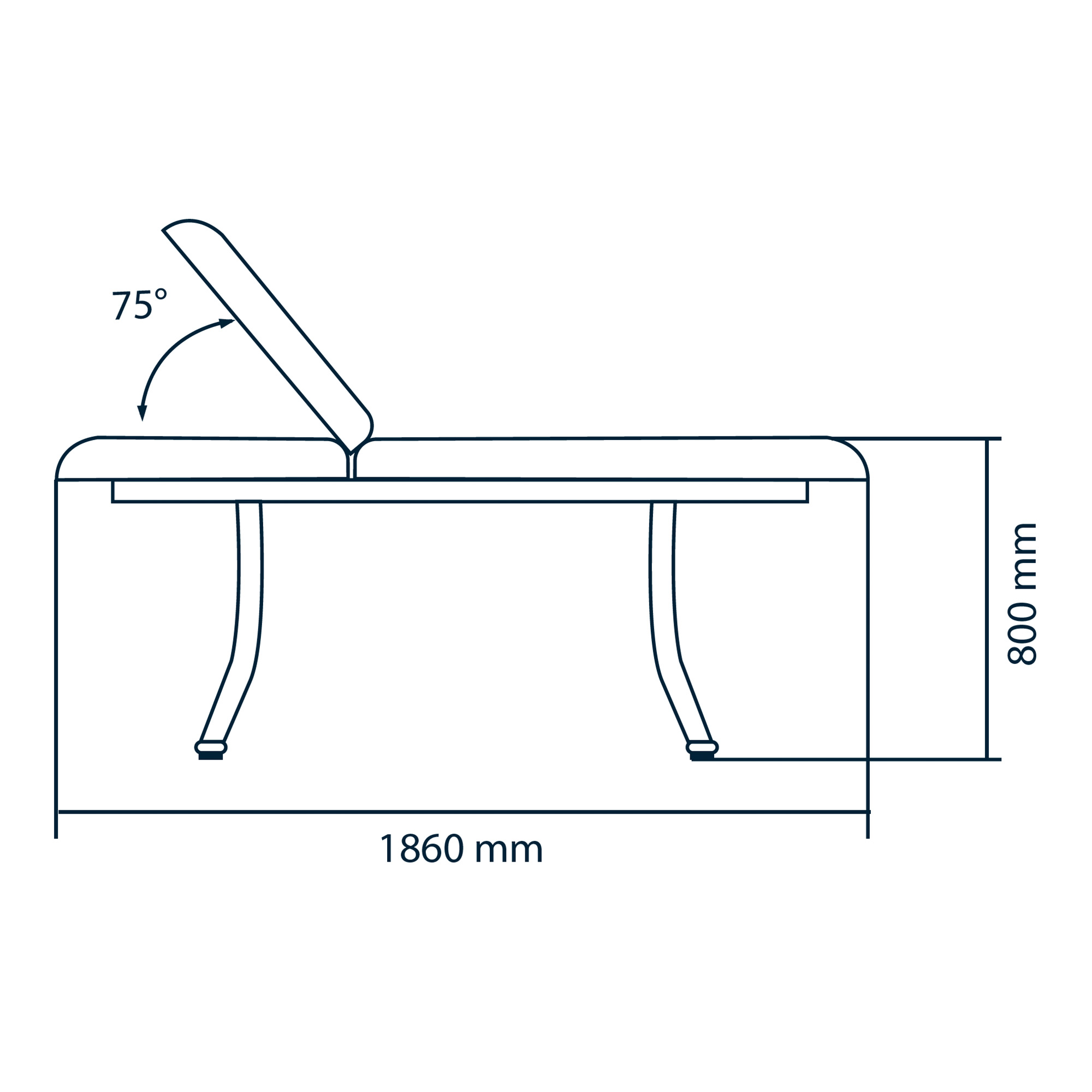 Single-joint stainless steel massage bed with face hole and paper-roll holder