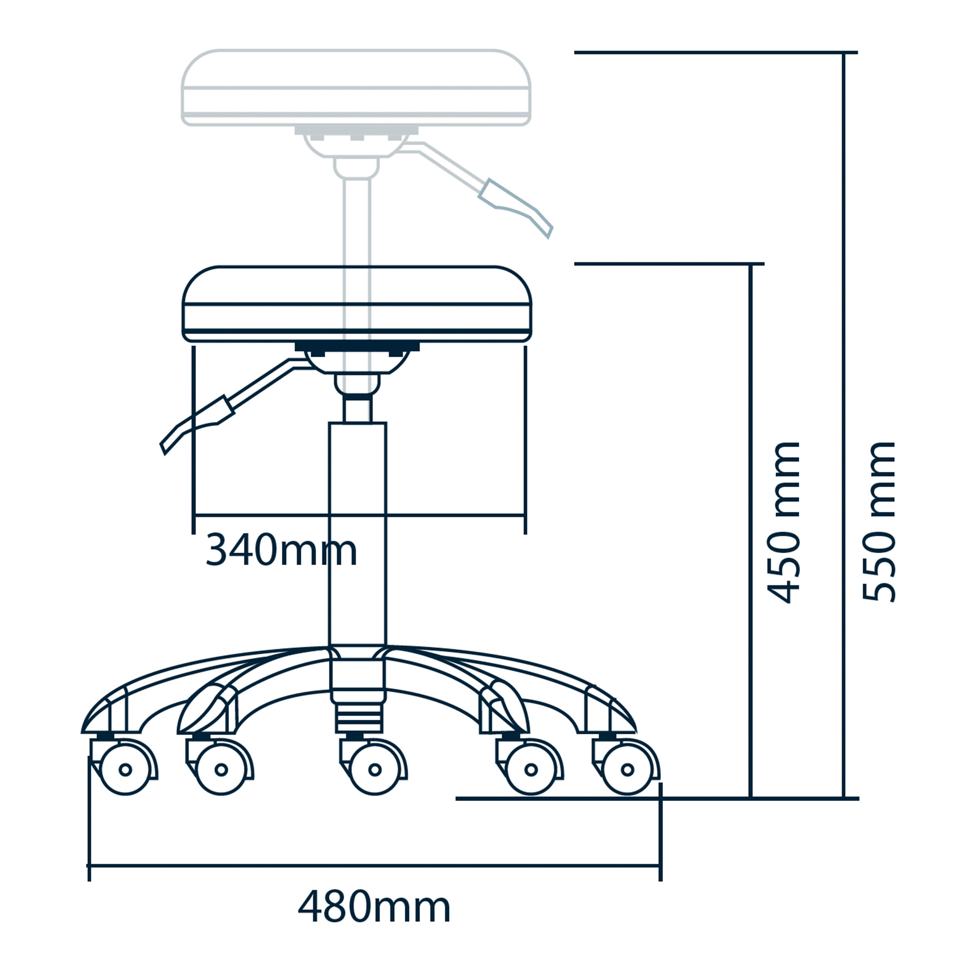 Tabouret professionnel Round