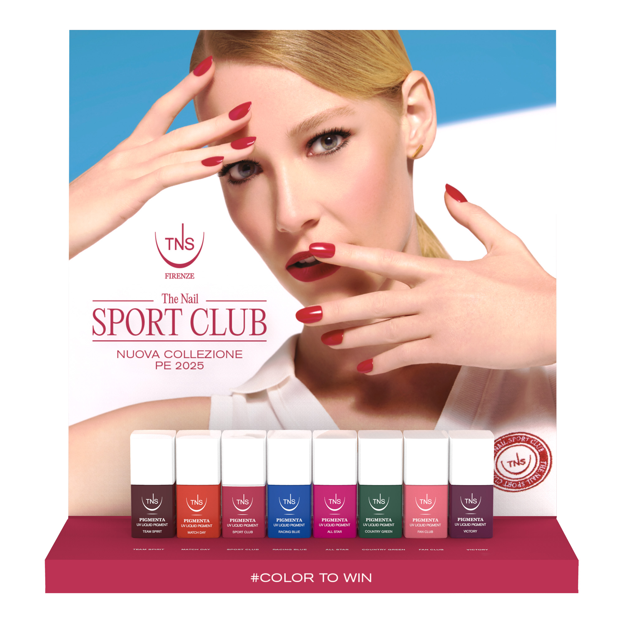 The Nail Sport Club Collection Spring Summer 2025 TNS Pigmenta and Nail Polishes 16 pcs.