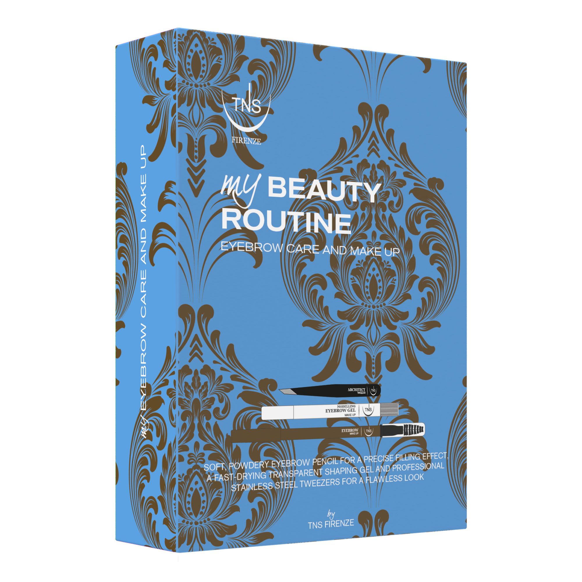 My Beauty Routine Beauty Gift Set with Fixing Gel, Tweezers and cold brown Eyebrow Pencil