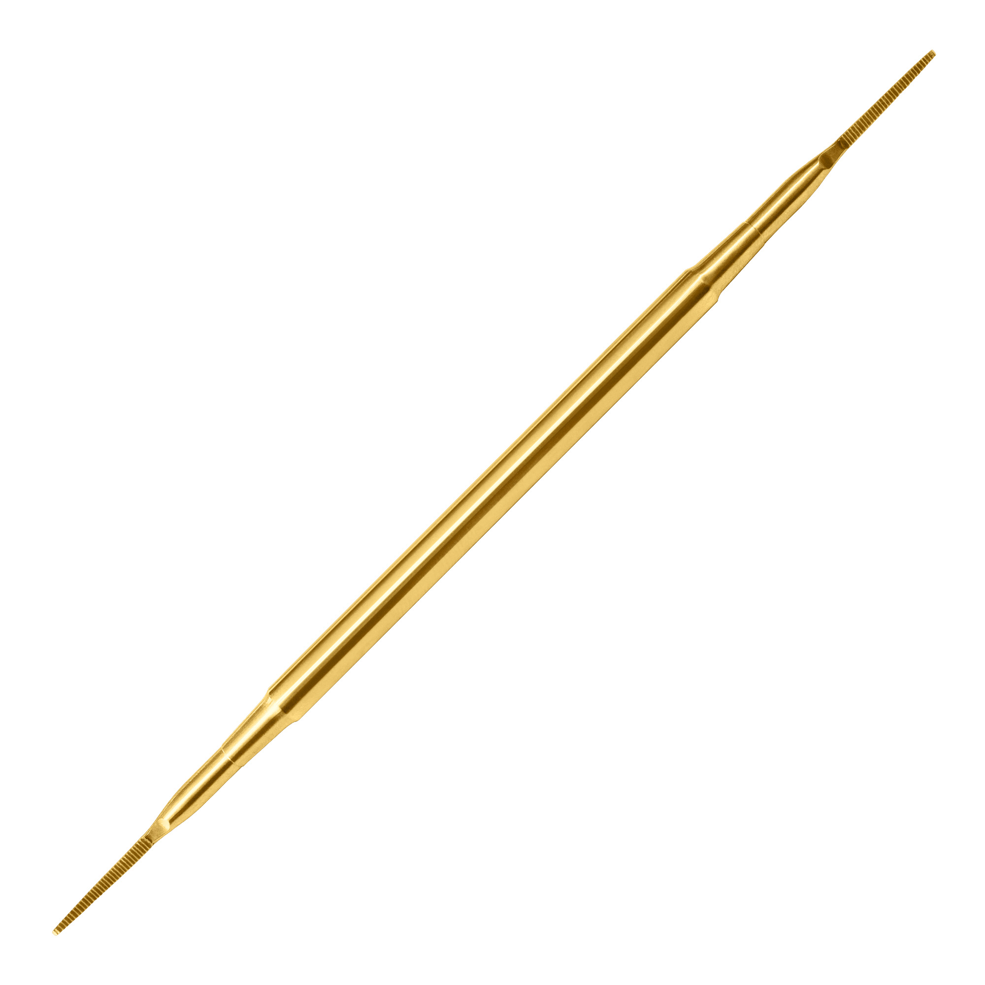 Gold professional double-tipped instrument with fine microfile